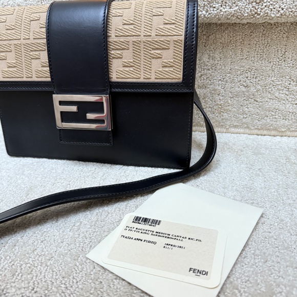 Fendi Flat Baguette Zucca Jacquard Crossbody - Picture 6 of 9
